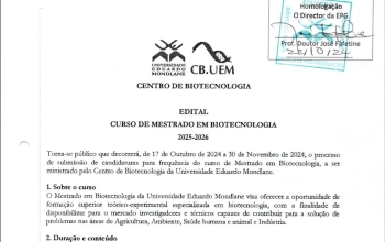 Novo Edital do Mestrado em Biotecnologia 2025/2026